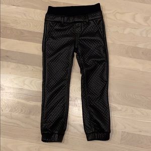 Boys black pleather pants. Size 5